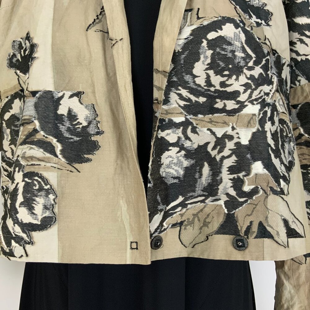 Annette Gortz Germany Art-to-Wear Textured Floral Sculptural Jacket Medium - Picture 7 of 16